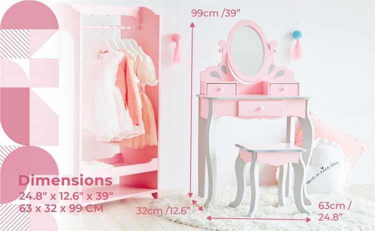 Pink Kids vanity table (10)