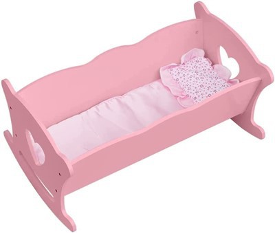 Culla per bambole per bambini e set di biancheria da letto